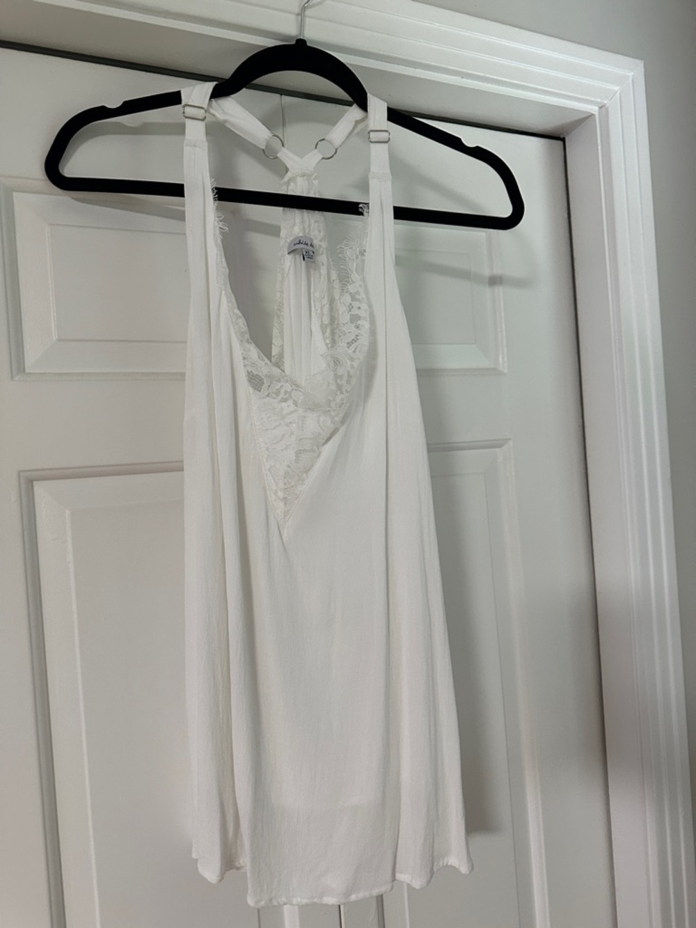 white birch White Lace-Trim Racerback Chemise